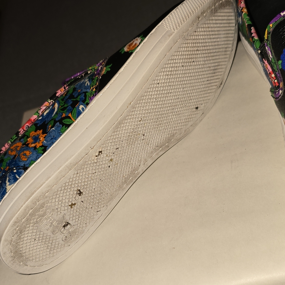 Coach W 7 Black Floral Slip-On Loafers Y2K Preppy Classic Casual Old School 90s - Picture 3 of 6